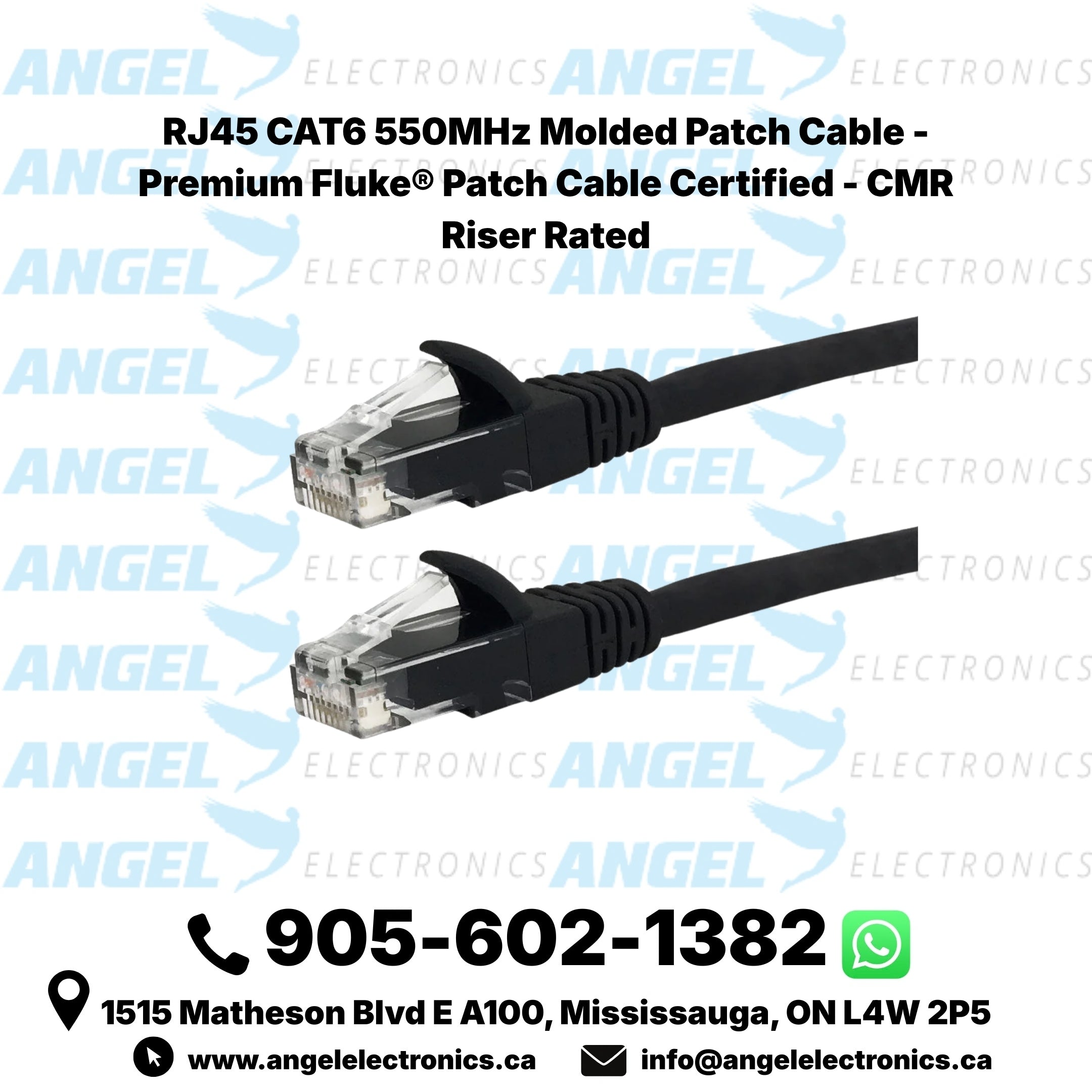 CAT6 550MHz RJ45 Molded Patch Cable – Pure Copper, Fluke Certified, CMR Riser Rated