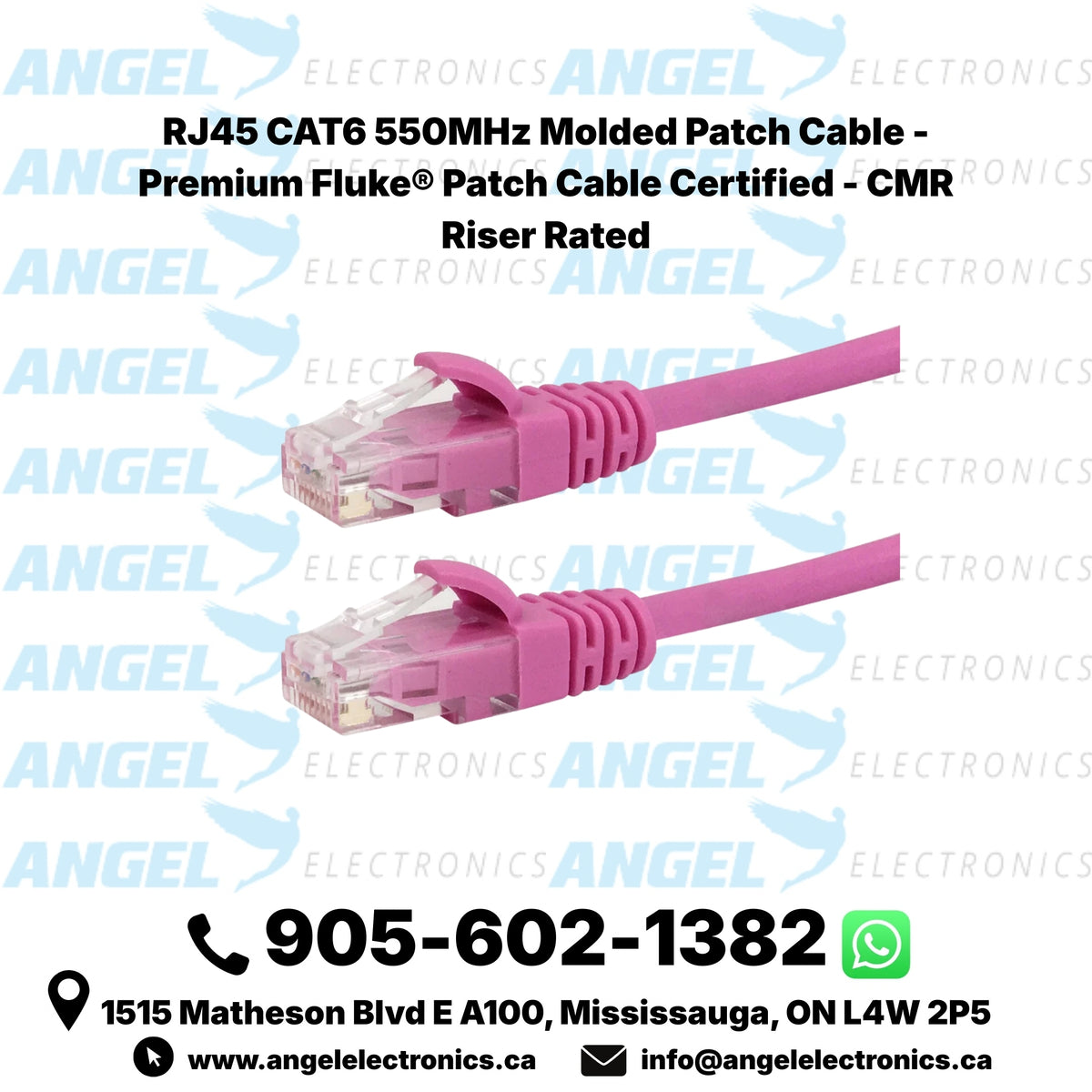CAT6 550MHz RJ45 Molded Patch Cable – Pure Copper, Fluke Certified, CMR Riser Rated