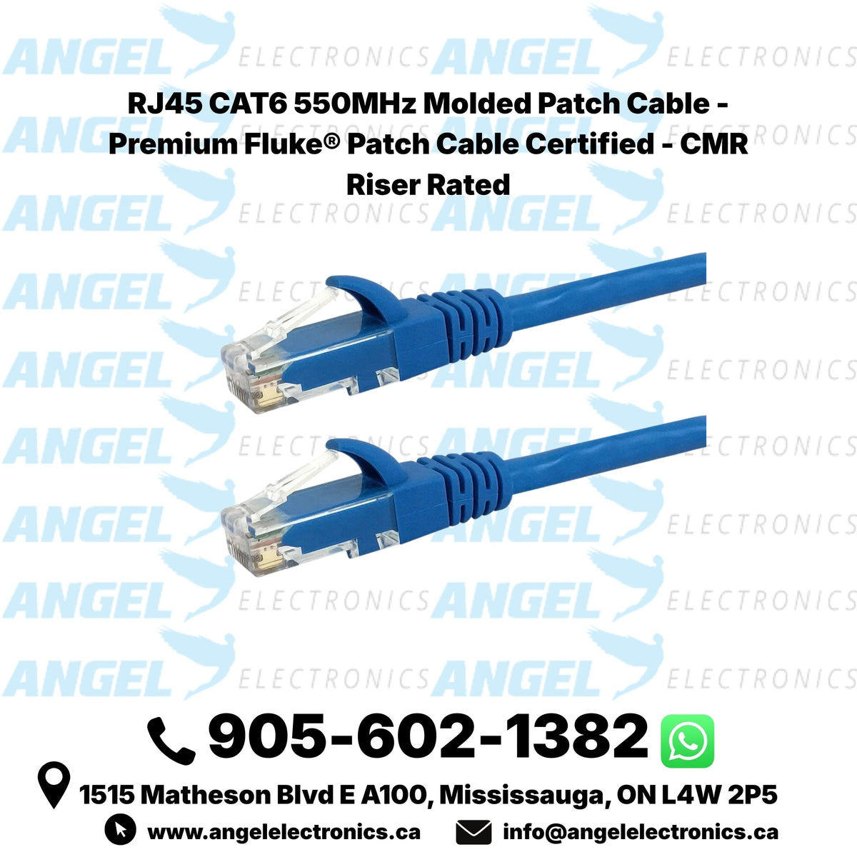 CAT6 550MHz RJ45 Molded Patch Cable – Pure Copper, Fluke Certified, CMR Riser Rated