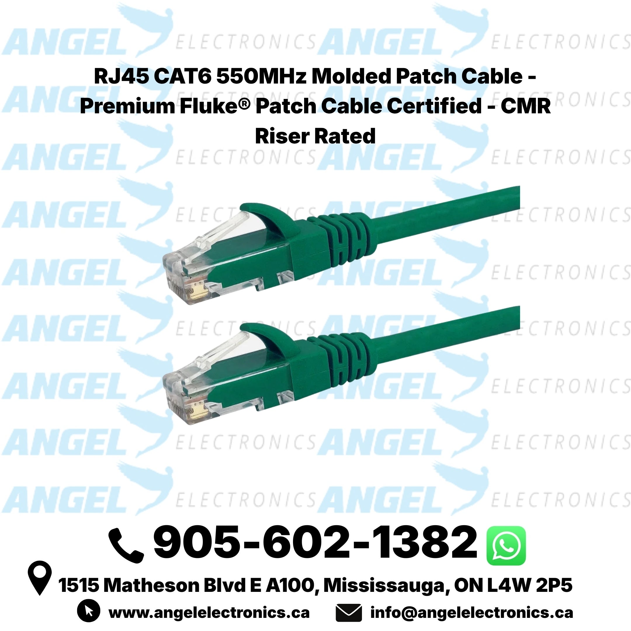 CAT6 550MHz RJ45 Molded Patch Cable – Pure Copper, Fluke Certified, CMR Riser Rated