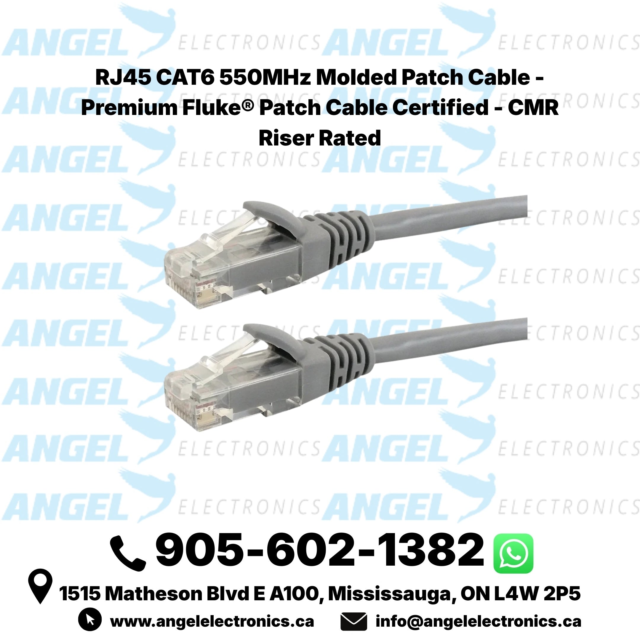 CAT6 550MHz RJ45 Molded Patch Cable – Pure Copper, Fluke Certified, CMR Riser Rated