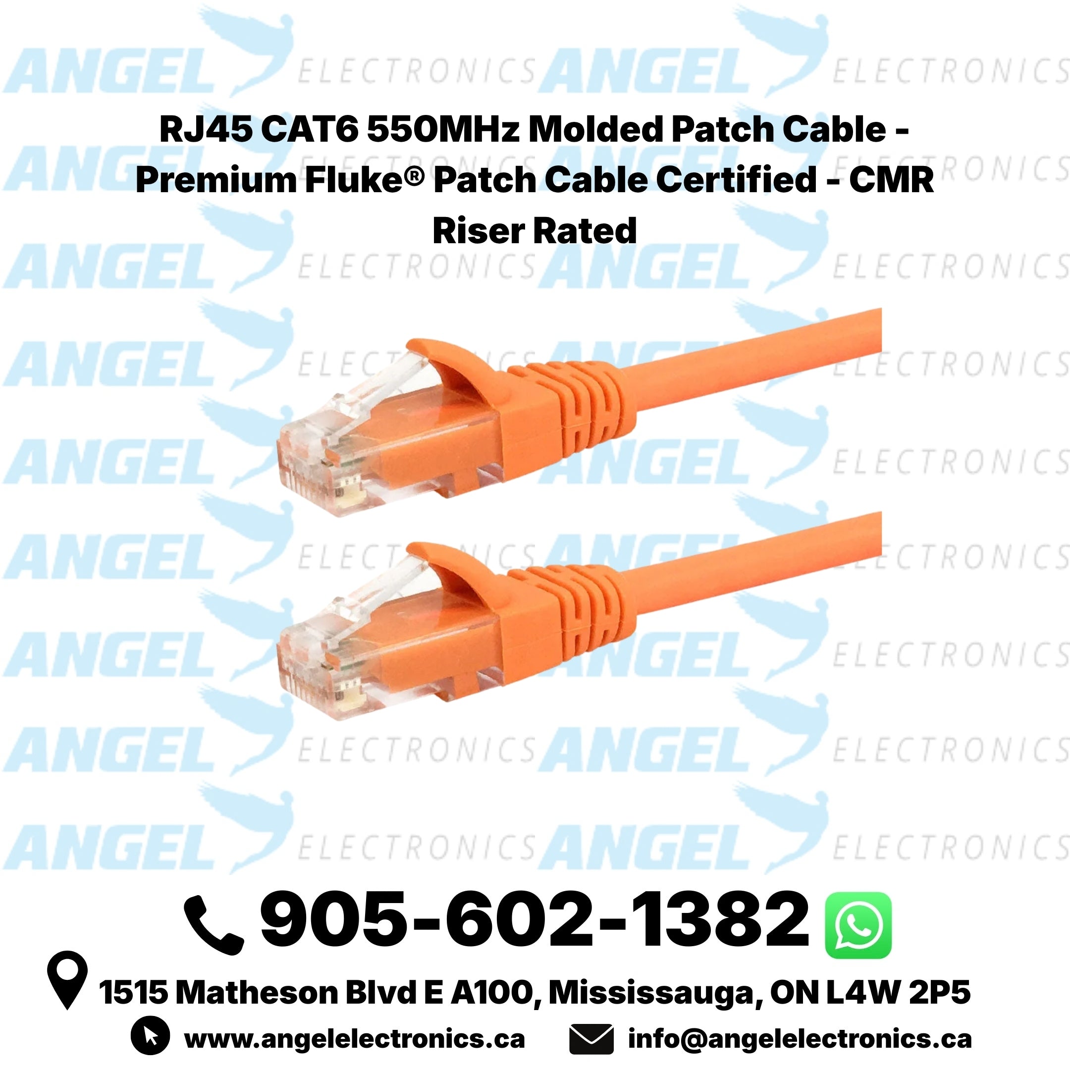 CAT6 550MHz RJ45 Molded Patch Cable – Pure Copper, Fluke Certified, CMR Riser Rated