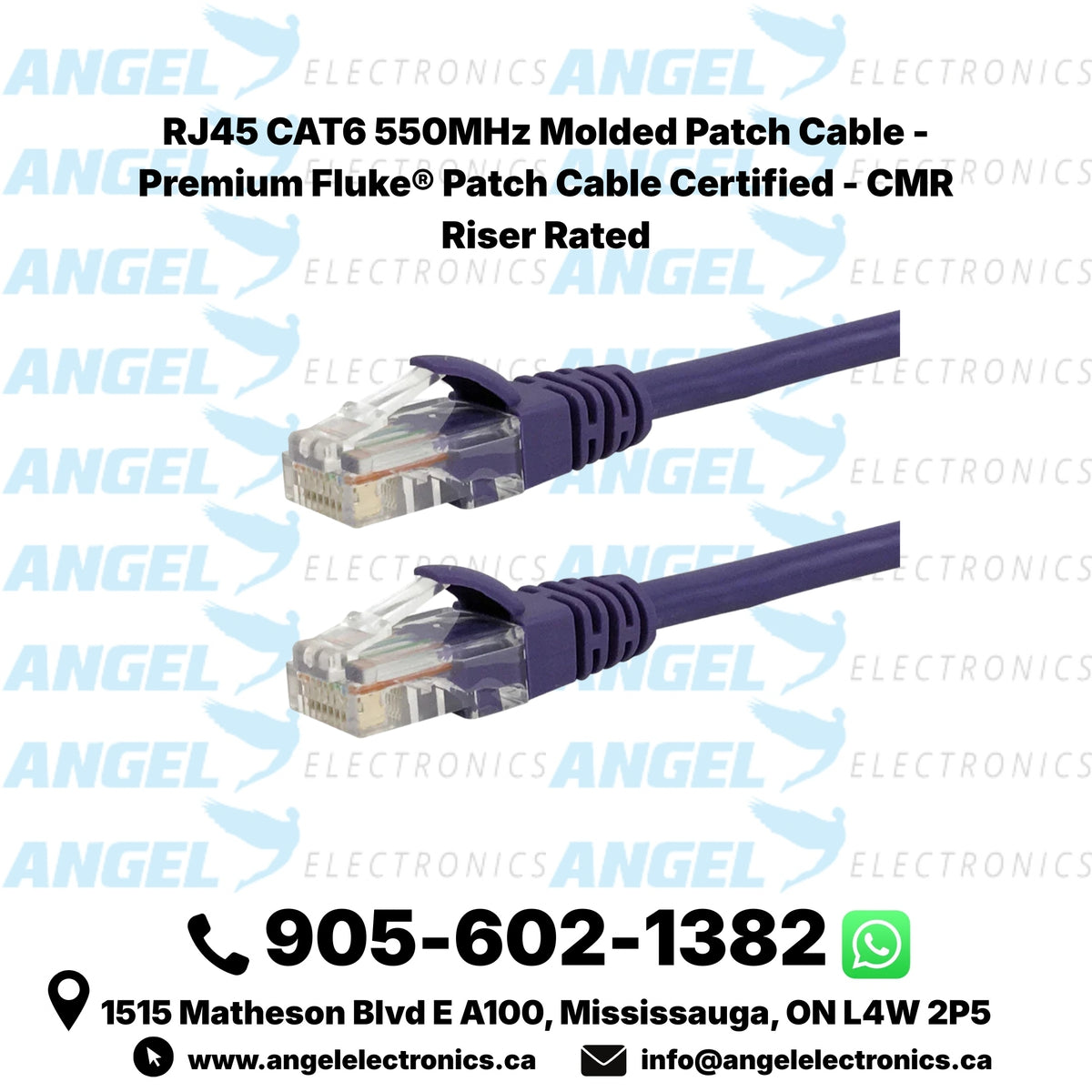 CAT6 550MHz RJ45 Molded Patch Cable – Pure Copper, Fluke Certified, CMR Riser Rated