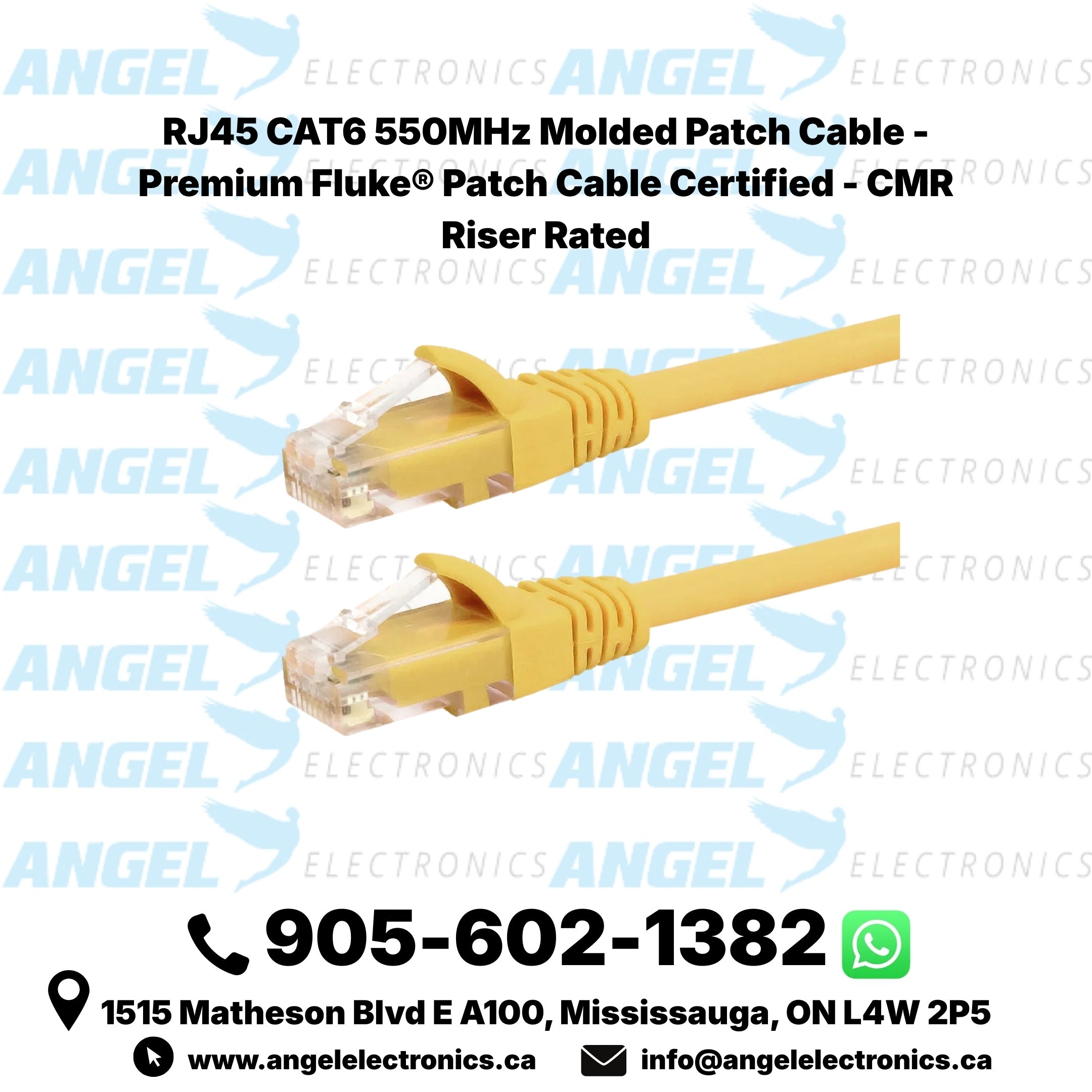 CAT6 550MHz RJ45 Molded Patch Cable – Pure Copper, Fluke Certified, CMR Riser Rated