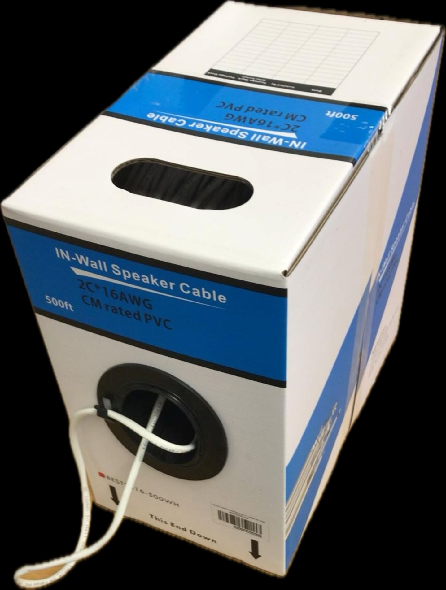BSC162WH  500 ft. 16 AWG Speaker Wire - 2 Conductor
