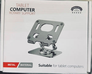 360-degree Rotating Phone Desktop Stand,Adjustable Phone Holder Made of Aluminum Alloy,Foldable Desktop Phone Holder Suitable for iPhone,iPad,Tablet(7-10.7") and Other Smart Phones(Silver)