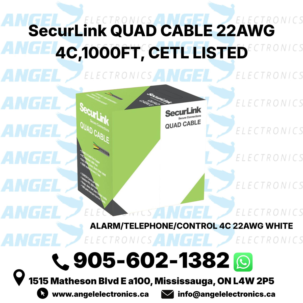 SecurLink Phone/Alarm Quad Cable - 22 AWG X 4 (1000 ft/305 m Box)