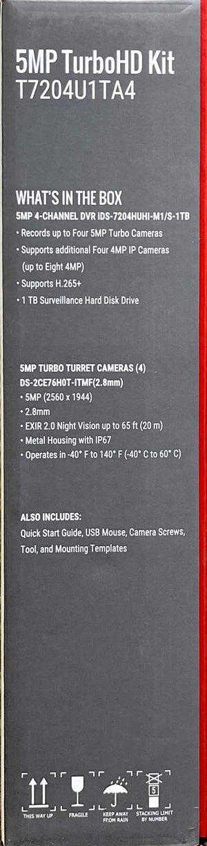 Hikvision T7204U1TA4 TurboHD 5-Piece Kit