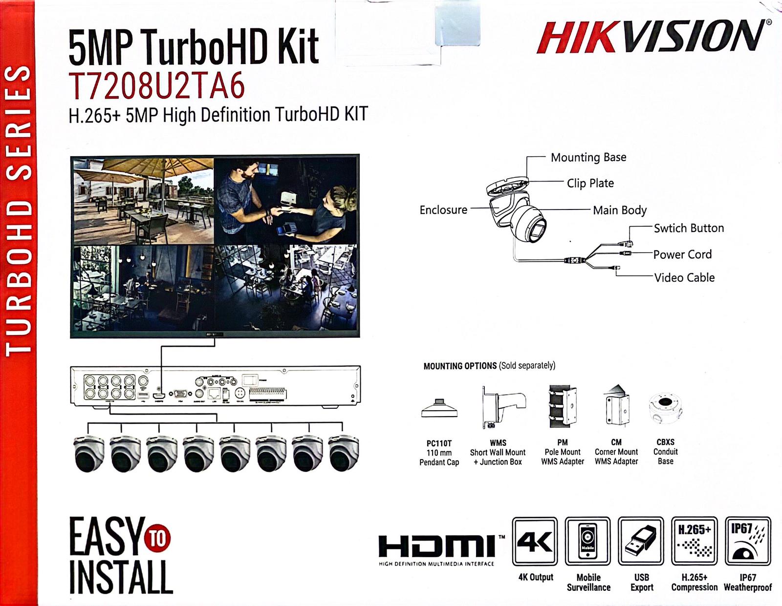 Hikvision T7208U2TA6 TurboHD 7-Piece Kit