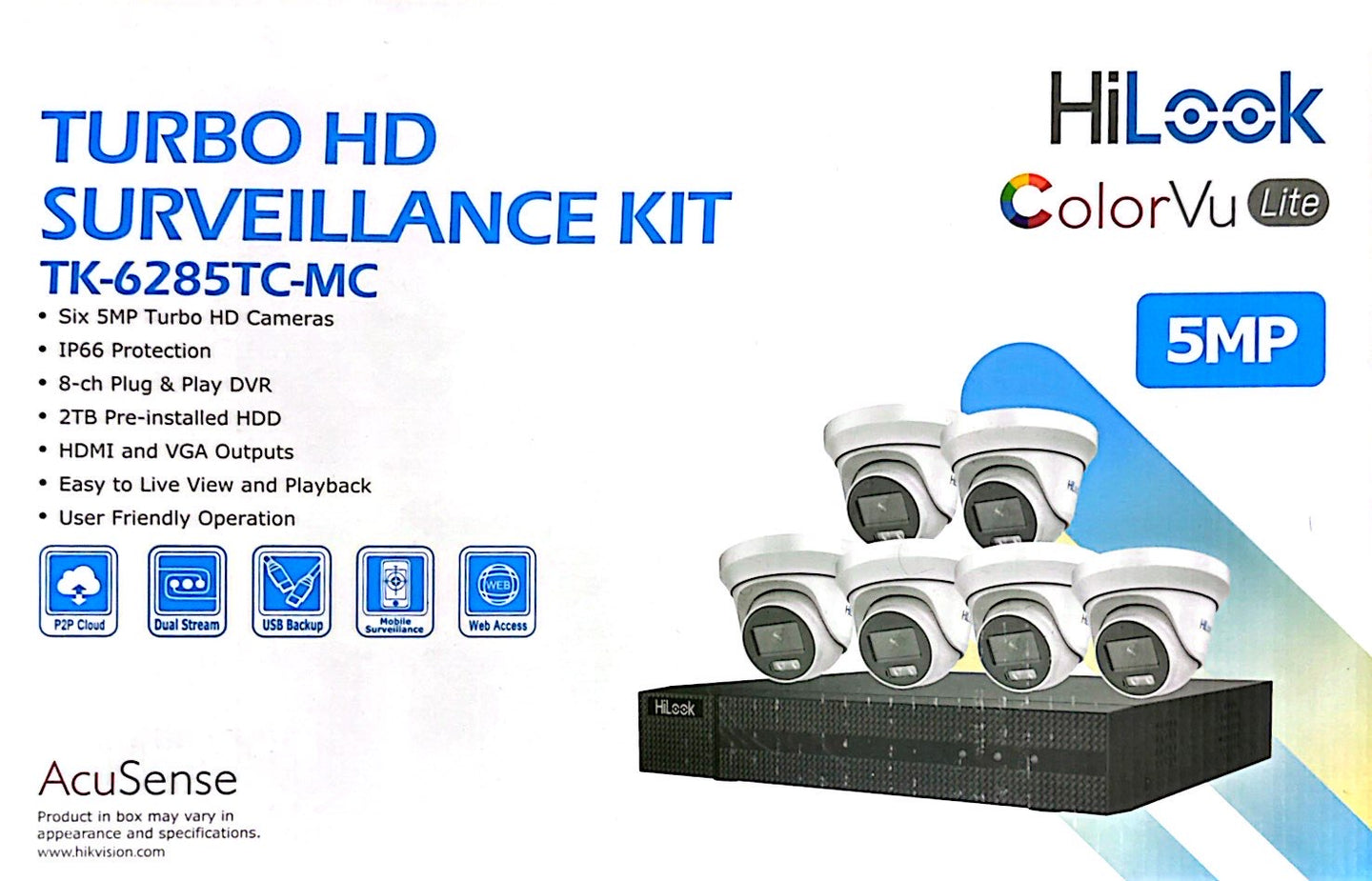 HiLook TK-6285TC-MC 8-Channel 5MP ColorVu Lite DVR Kit