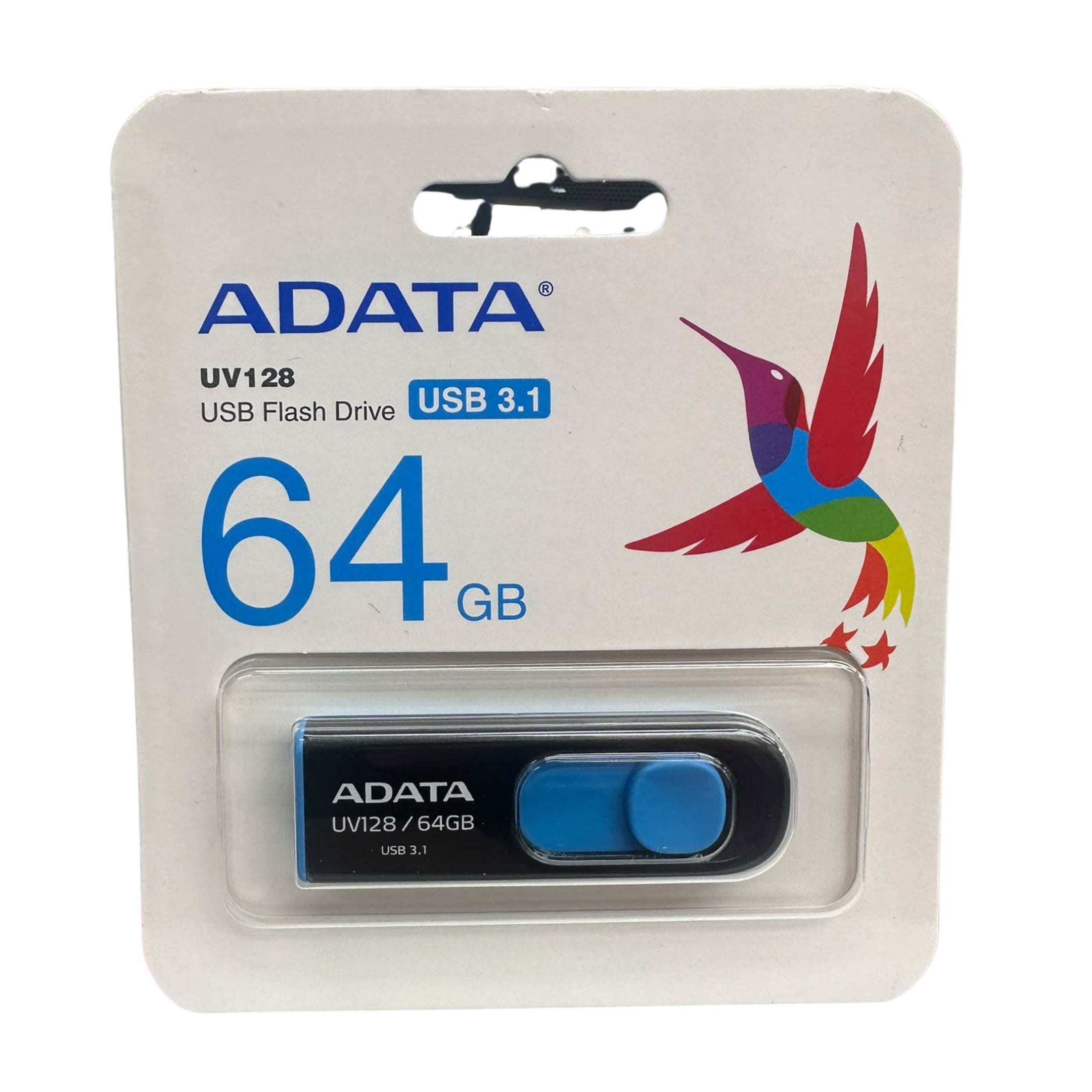 UV128 64GB USB 3.2 Gen 1 Flash Drive, Black/Blue (Up to 100MB/s)