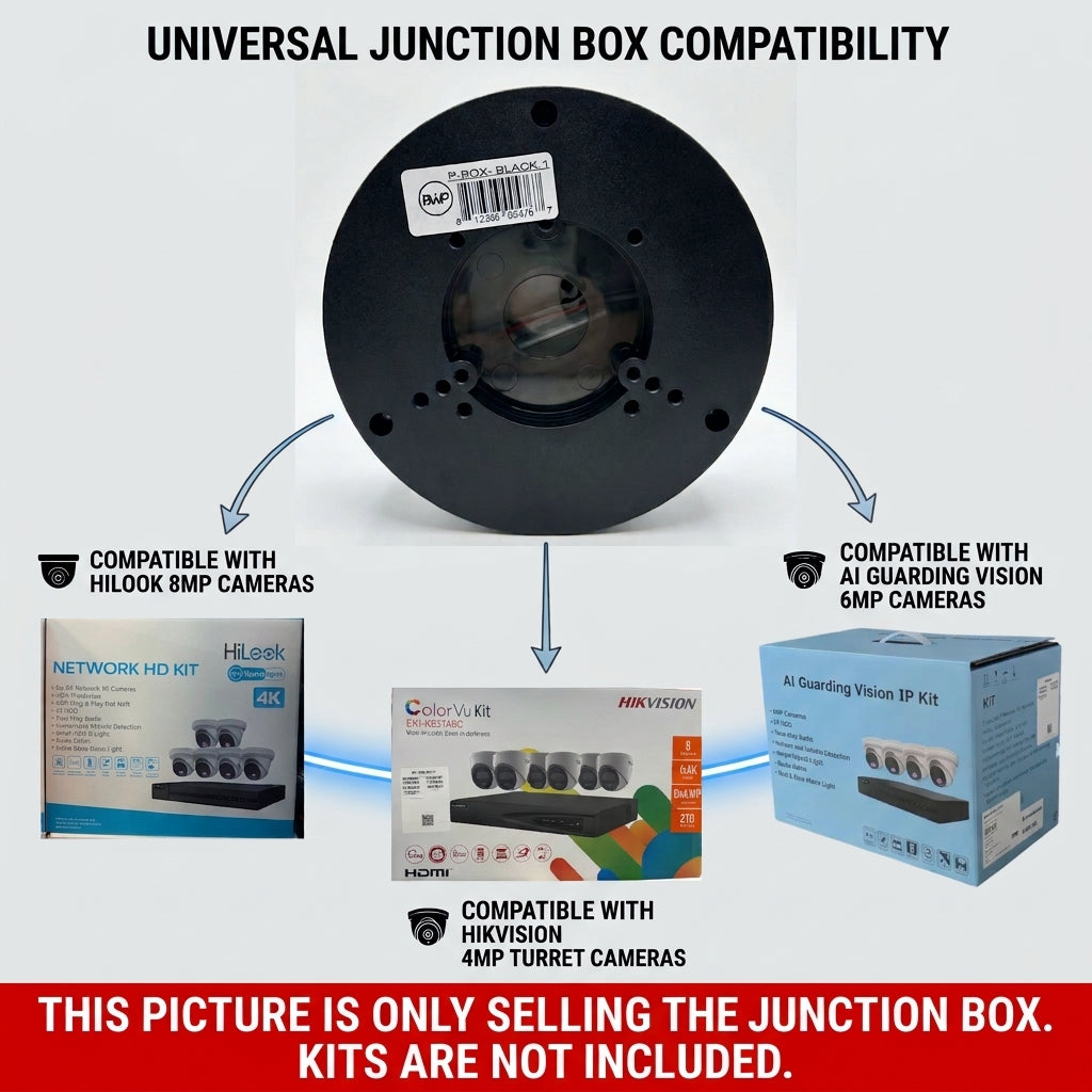 Universal Security Camera Junction Box - HiLook, Hikvision, AI Guarding Compatible
