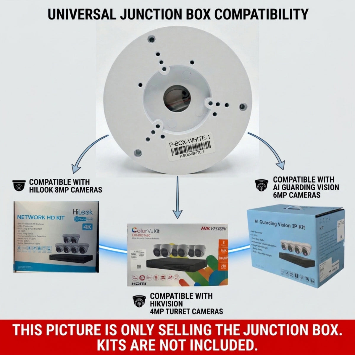 Universal Security Camera Junction Box - HiLook, Hikvision, AI Guarding Compatible