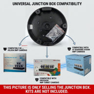 Universal Plastic Security Camera Junction Box Without Cover – Black & White | Hikvision, HiLook & AI Guarding Compatible