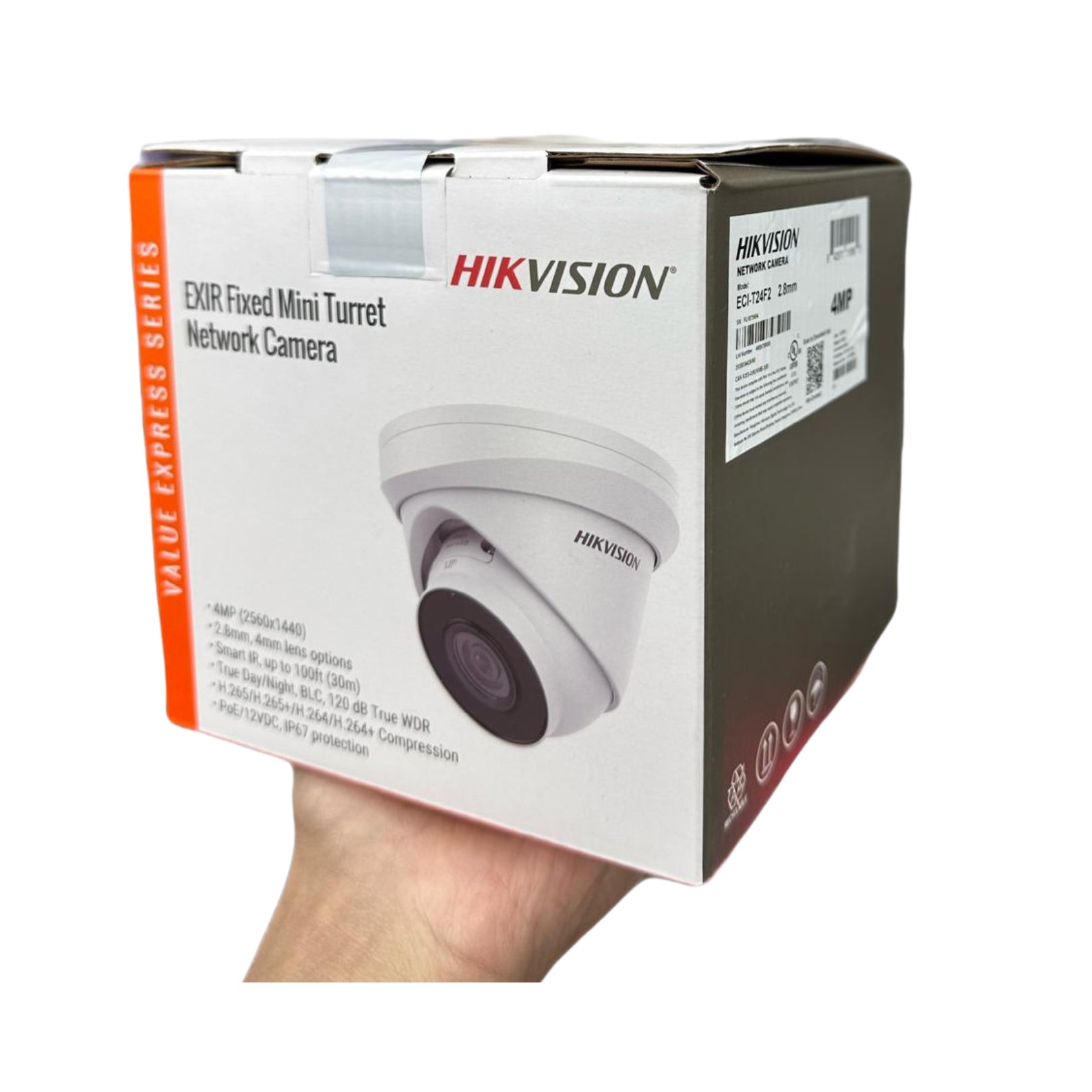Hikvision ECI‑T24F2 4MP Outdoor IR Network Turret Camera – 2.8mm Lens, PoE, Weatherproof Security