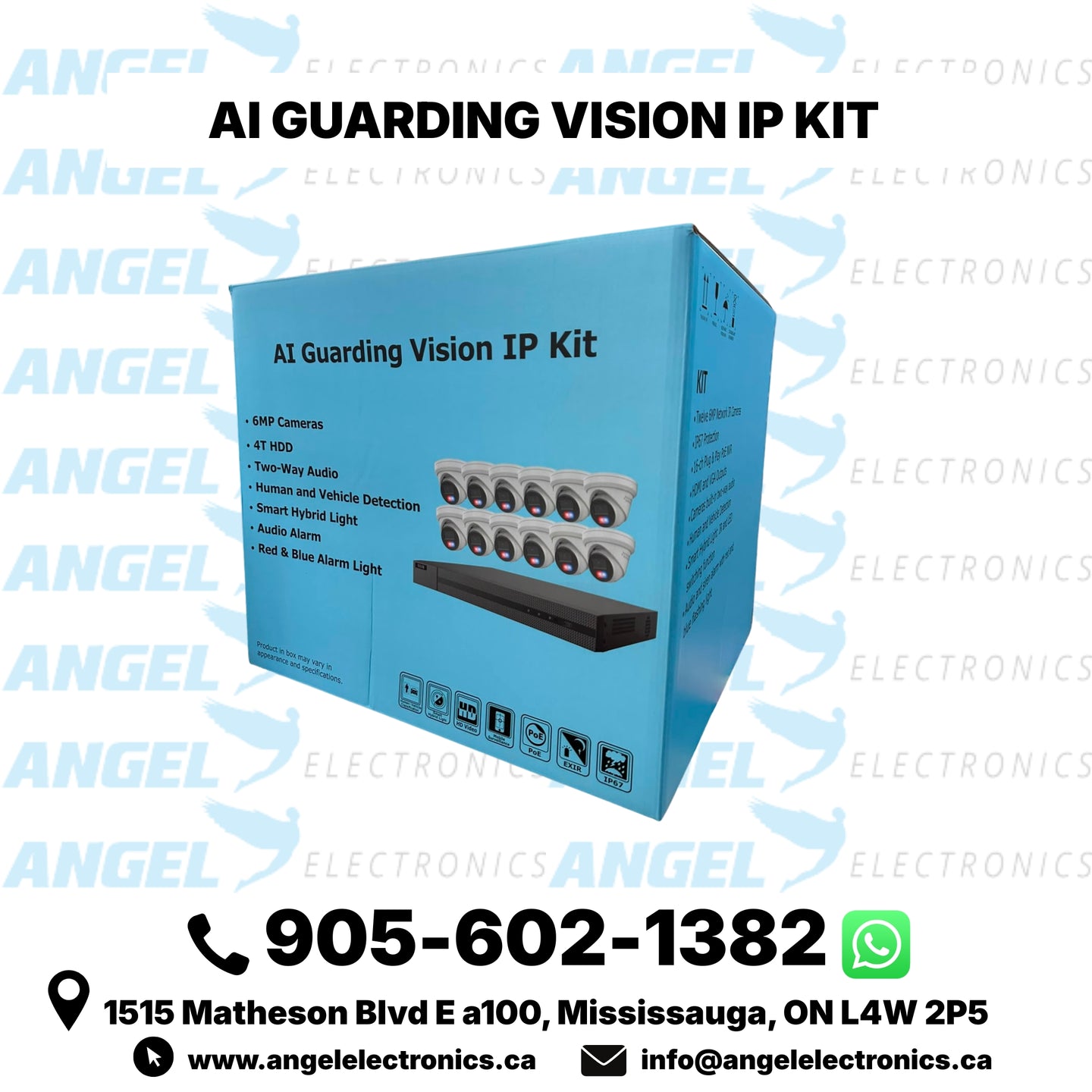 16 Channel AI Guarding Vision Color Security Kit | 12 x 6MP Two-Way Audio Cameras & 4TB HDD