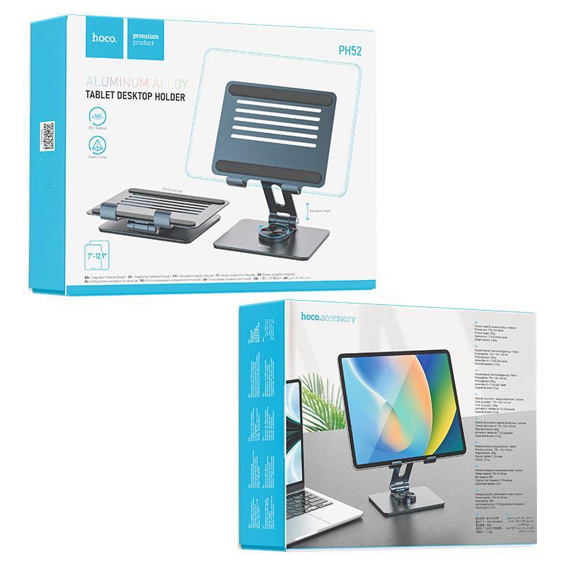 PH52 Might Rotating Tabletop Tablet Stand | Adjustable Desktop Holder for Tablets | Home & Office Use