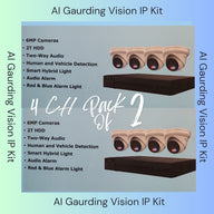 AI Guarding Vision 6MP Security System: 4/8/16 Channel NVR Kits with Active Deterrence Turret Cameras, Red/Blue Flashing Lights, Two-Way Audio, and 2TB/4TB HDD – Available in Black or White