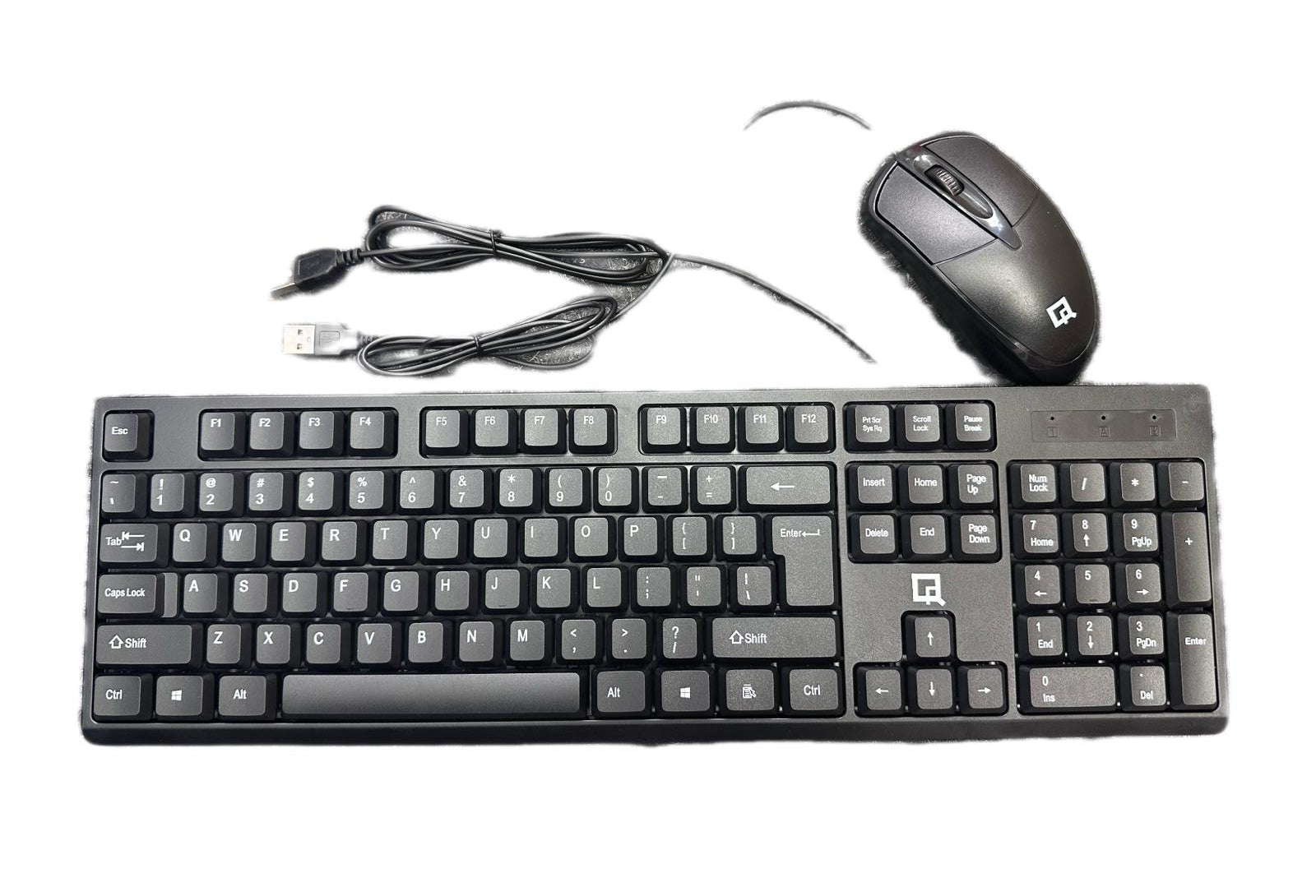 Wired USB Keyboard and Mouse Combo – Reliable Plug & Play PC & Mac Set