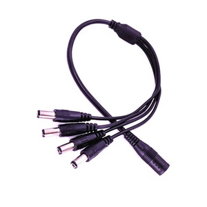 1 Female to 4 male 5.5mm X 2.1mm CCTV DC power supply splitter cable for CCTV Security Cameras 16 inches