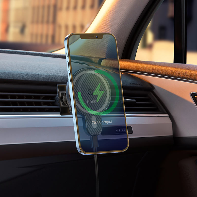 CA85 Magnetic Wireless Charging Car Phone Holder | 15W Fast Charge Air Vent Mount for iPhone & Smartphones