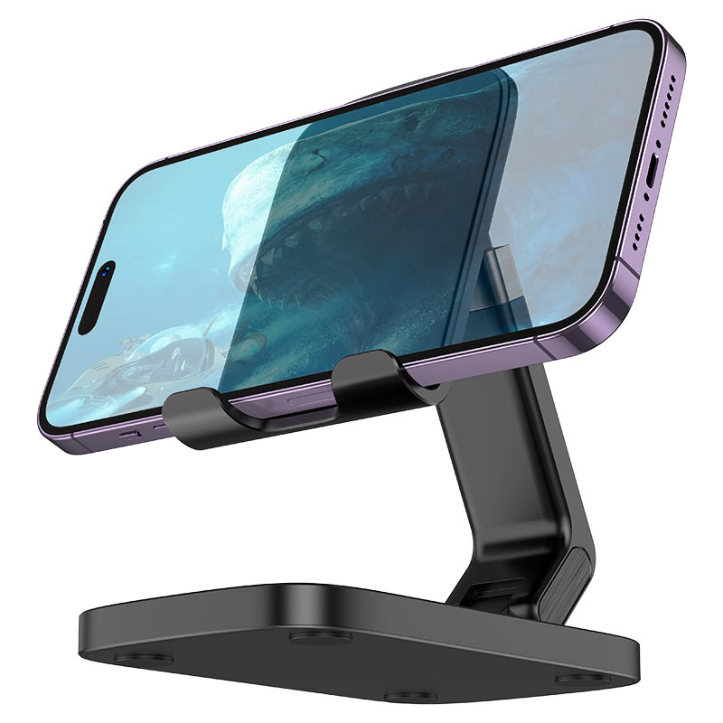 HD8 Blackfish Foldable Desktop Phone Holder Stand | Adjustable Tabletop Mobile Stand for 4.5–7 Inch Smartphones (Black / White)