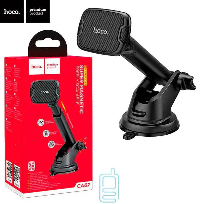 HOCO CA67 Magnetic Car Phone Mount | Dashboard & Windshield Universal Holder with Super Suction Base
