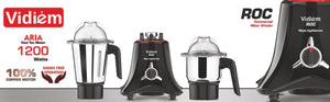 Vidiem ROC 1200W / 110V Commercial Residential Mixer Grinder, Stainless Steel Jars - Indian Mixer Grinder, Spice & Coffee grinder Jar for use in Canada / USA