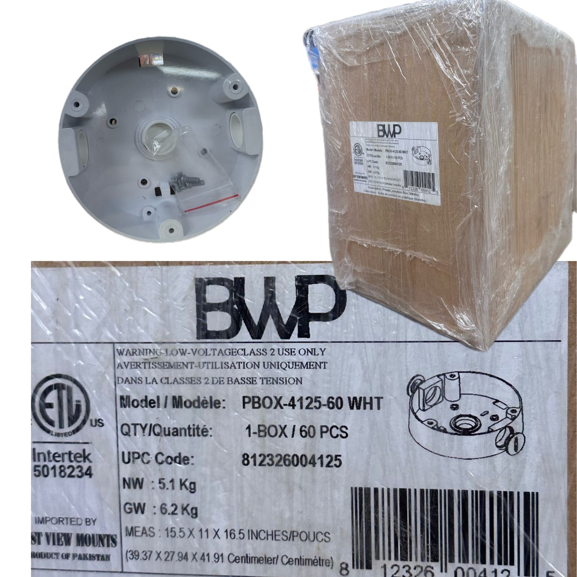 CCTV Camera Junction Box (Pack of 60) – Weatherproof Plastic Enclosure for Security Cameras