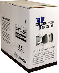 vertical cable Category-5E, 24AWG, UTP, 8C Solid Bare Copper, 350MHz, Riser Rated, PVC Jacket, White, 1000ft. Pull Box (1000 ft/300 m Box)