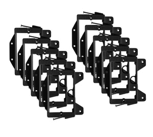 BestMounts - Low Voltage Nail-ON Mounting Bracket LVN1 1 Gang Multipurpose New Construction – (100 Pack, Black)