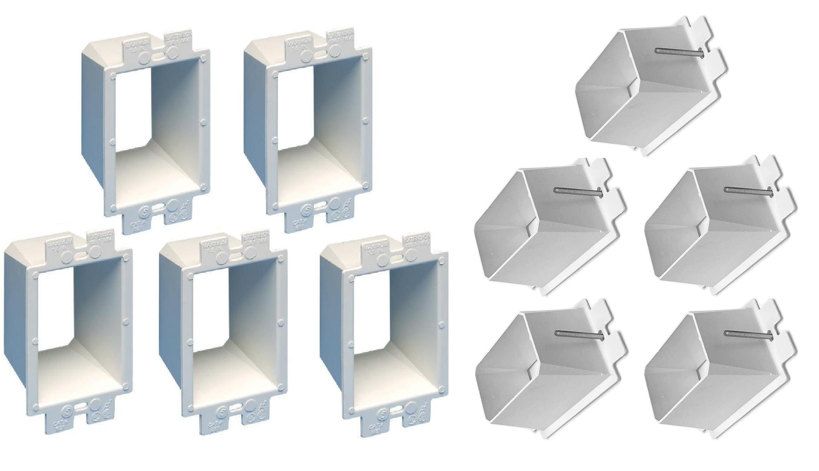 Electrical Power Outlet Box Extender - Receptacle Outlet Box Extender, Electrical Outlet Extender for Electrical Box and Electrical Outlet Switches, ETL Listed -  Single Gang  10-Pack