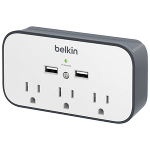 Belkin 3-Outlet Wall Mount USB Surge Protector (BSV300TTCW) [Refurbished]