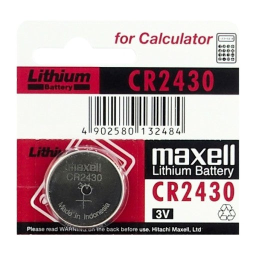 CR2430 Maxell 3 Volt Lithium Coin Cell Batteries (On a Card)
