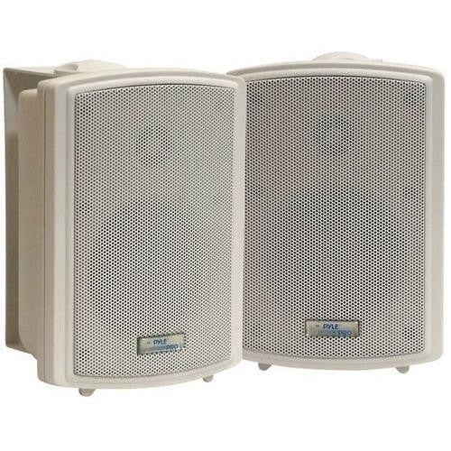 Pyle - 3.5 inch Indoor/Outdoor Waterproof Wall Mount Speakers - White