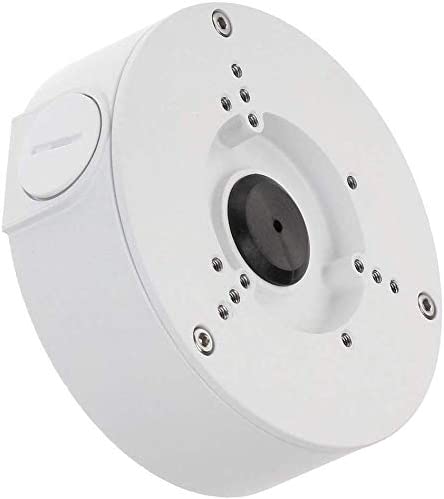 Universal Outdoor Security Camera Junct, Waterproof Electrical Box for Mounting Bullet or Dome Surveillance Cameras, 3 Screw Base, Round, White