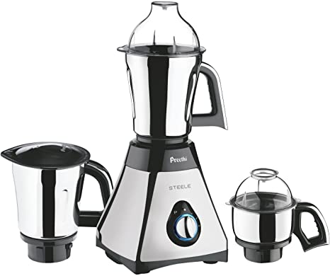 Preethi Steele 3-Jar Mixer Grinder 110-Volts with Turbo Vent and Improved Couplers