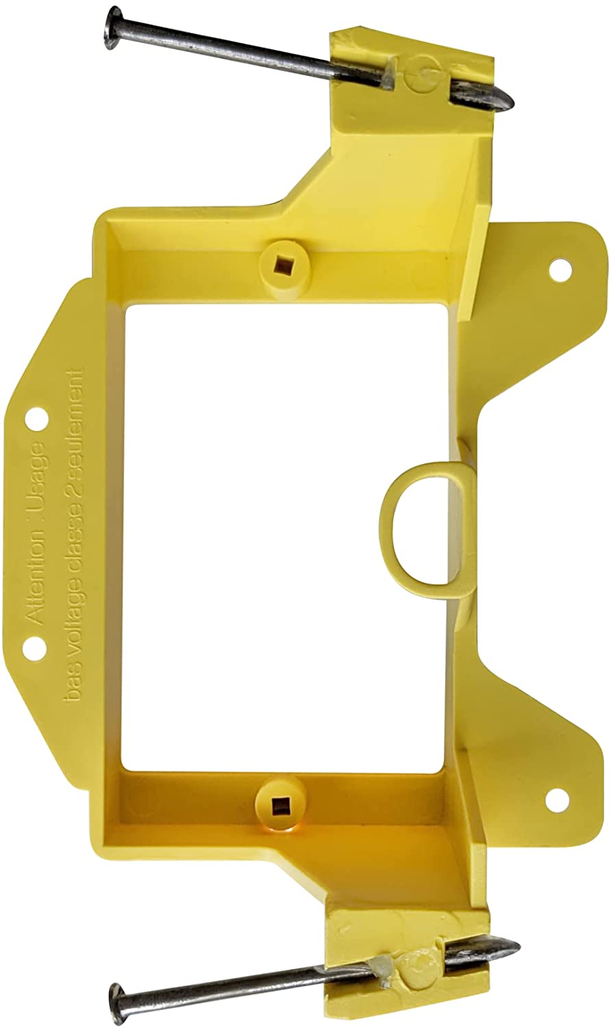 BestMounts - Low Voltage Nail-ON Mounting Bracket 1 Gang Multipurpose New Construction LVN1  – (10 Pack, Yellow)