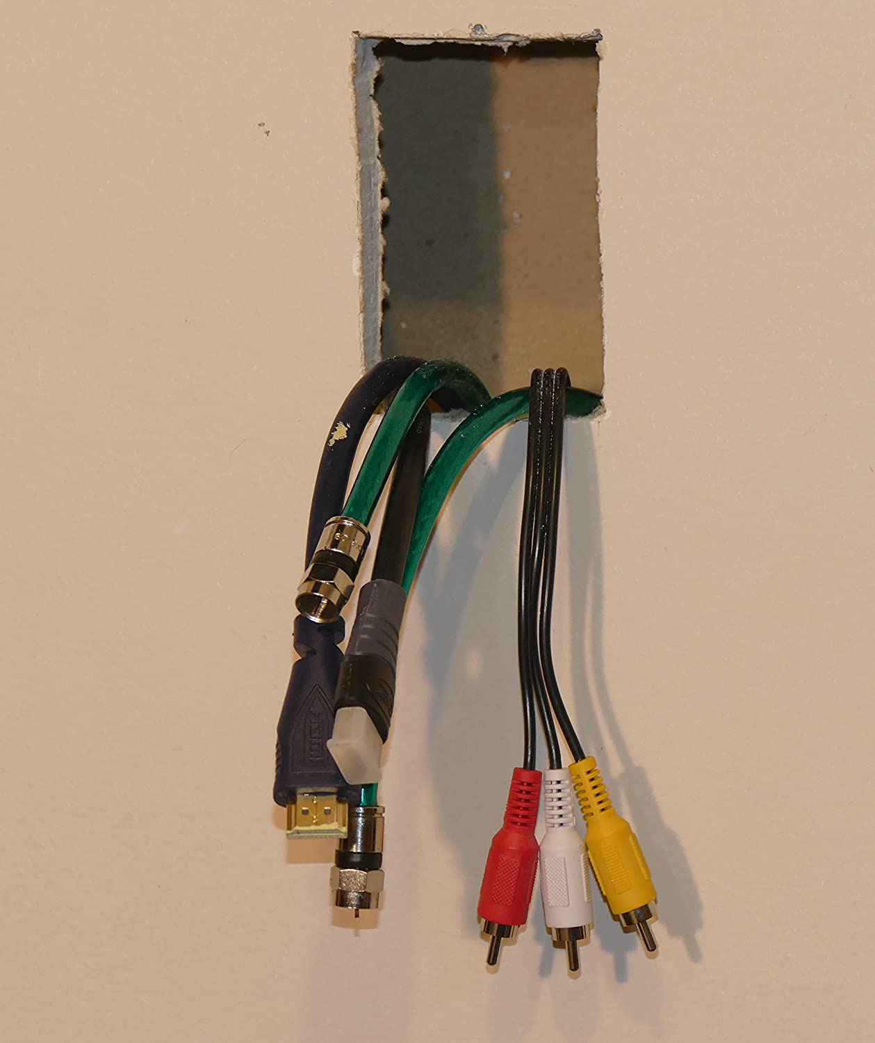 TV Cord Hider for Wall Mounted TV - White Cable Management Kit Hides TV Wires Behind The Wall -In Wall Cable Management 1-Gang Low Voltage Cable Plate with Mounting Bracket ETL Listed (2-Pack, White)