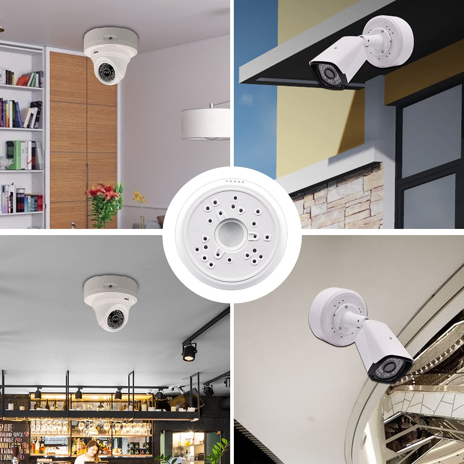 Universal Bullet Security Camera Junction Box Mount Bracket, Plastic Junction Box Compatible with Arlo Solar Panel and Reolink Solar Panel,Outdoor/Indoor Use CCTV Junction Mounting Box for Hikvision