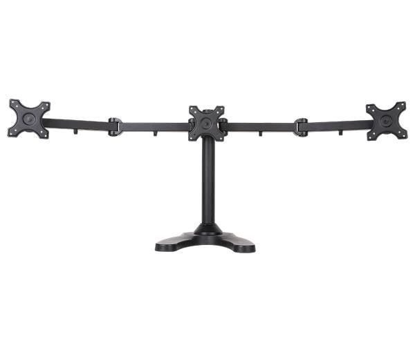 BestMounts Triple Monitor Mount Stand Free Standing Mount Option Supports up to 13-24 inches (BDM-303)
