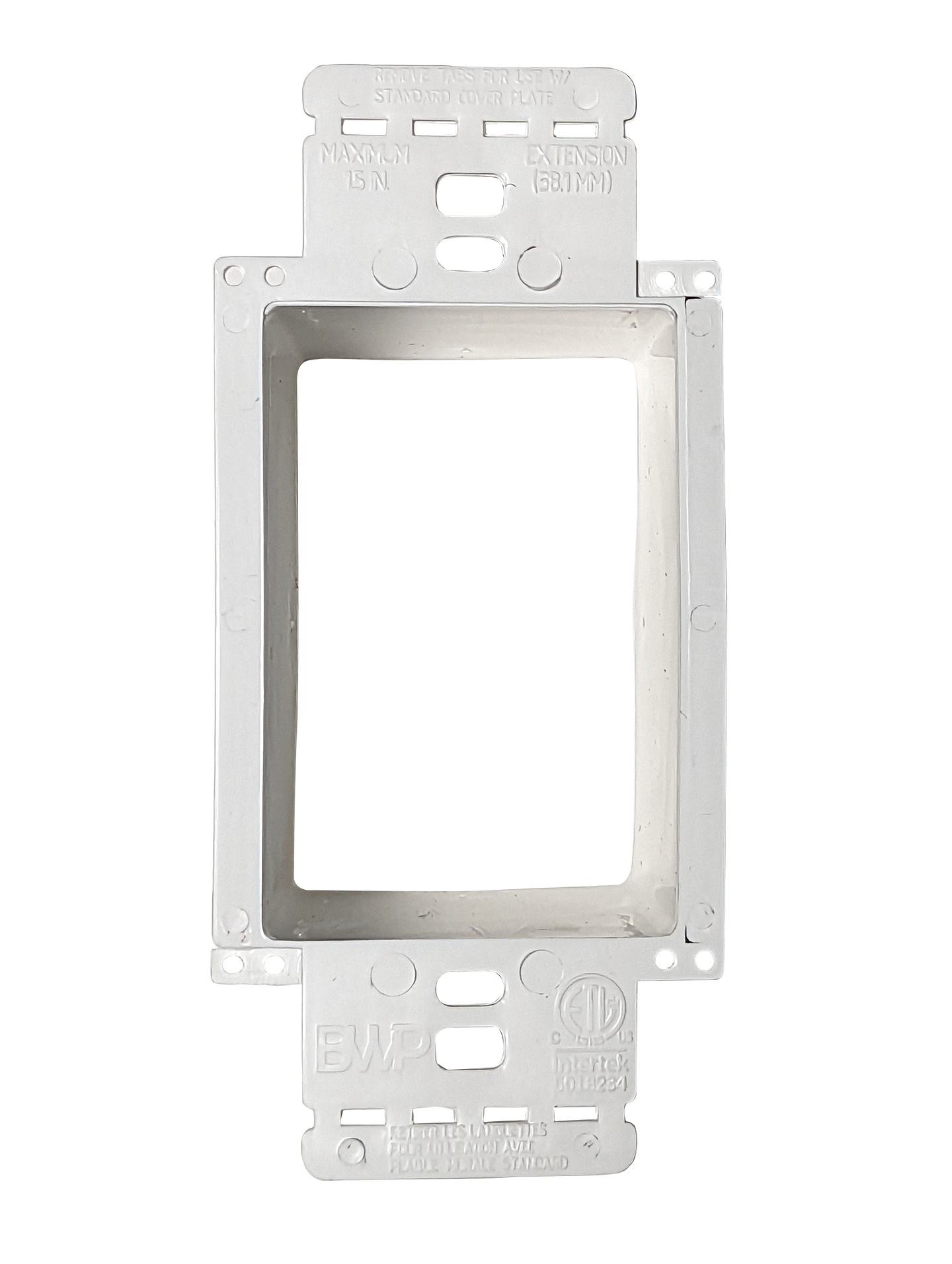 BestMounts Multi-Gang Non-Metallic Electrical Box Extender - White, (2-Pack) with 6-32 Flat Head screws