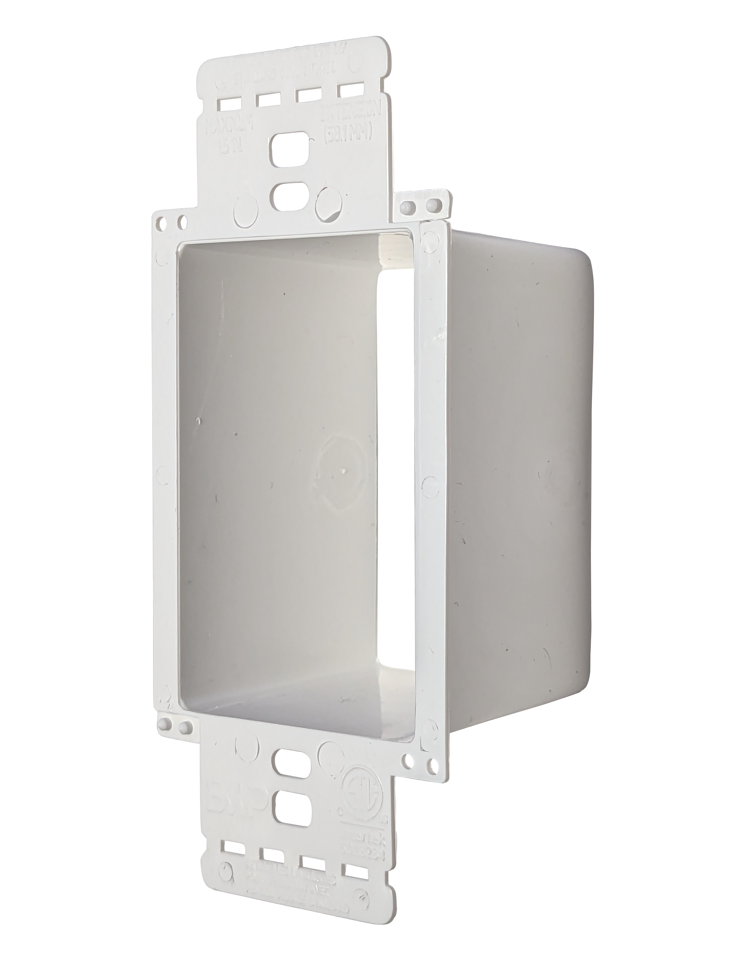 BestMounts Multi-Gang Non-Metallic Electrical Box Extender - White, (5-Pack) with 6-32 Flat Head screws