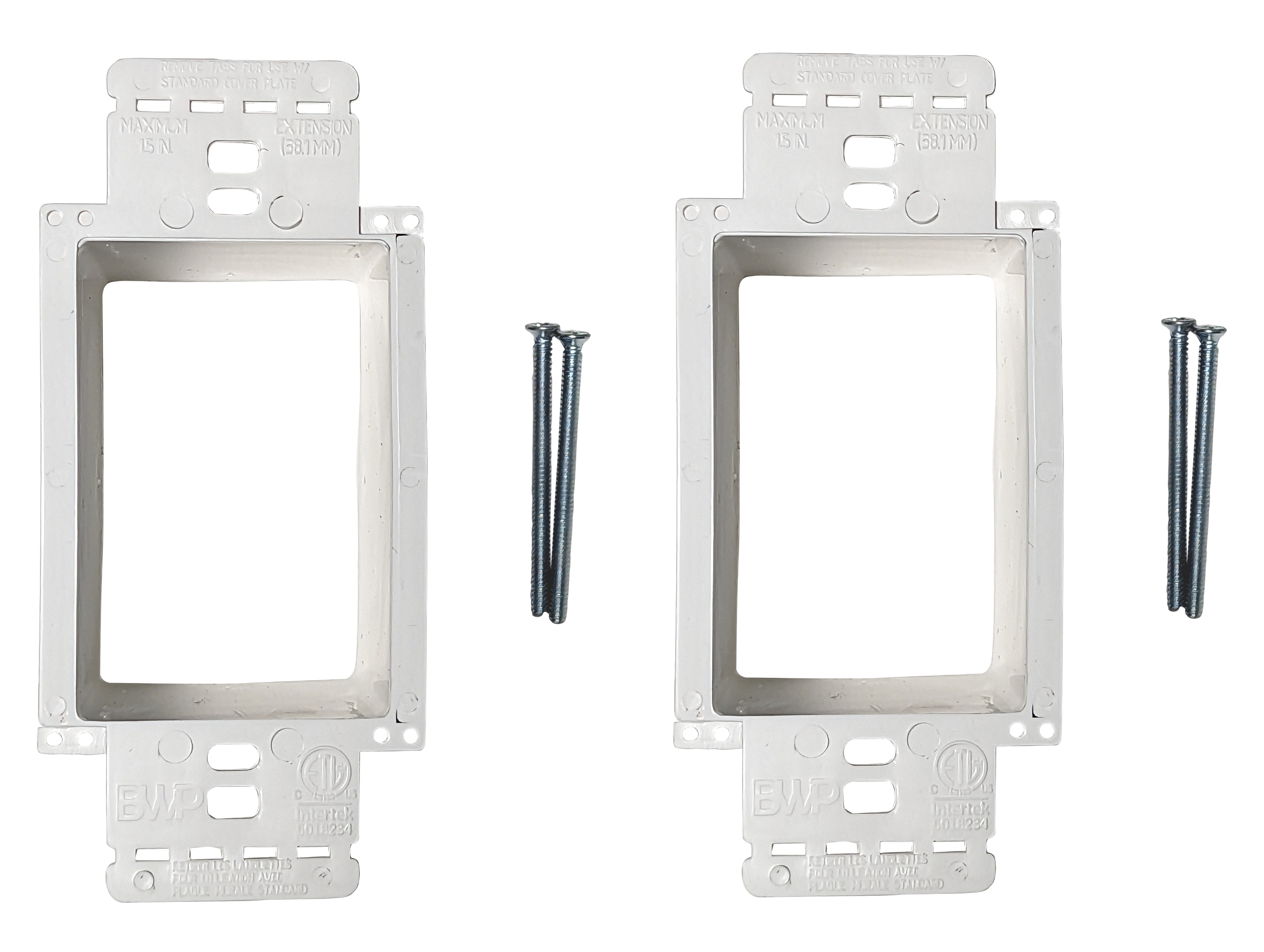 Electrical Power Outlet Box Extender - Receptacle Outlet Box Extender, Electrical Outlet Extender for Electrical Box and Electrical Outlet Switches, ETL Listed -  Single Gang  2-Pack