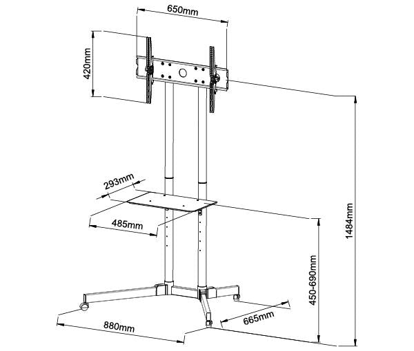 BestMounts Mobile Home Theater/Office Stand with 37-60 inch TV Mount (BEST STAND-47)