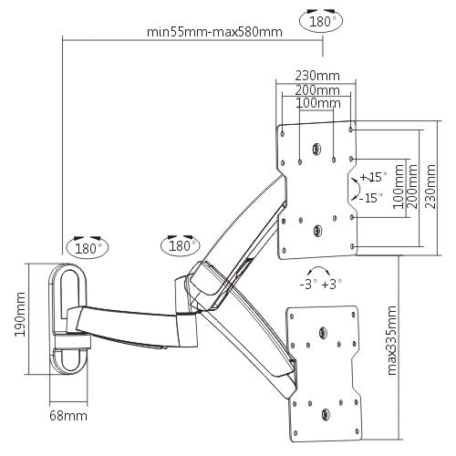 BestMounts Interactive Counterbalance Full-motion Tv Wall Mount (BLM-521)