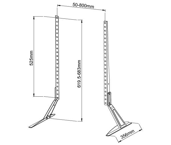 BestMounts Universal LCD Flat Screen TV Table Top VESA Mount Stand Black | Base fits 22-65 inches (BUM-201)