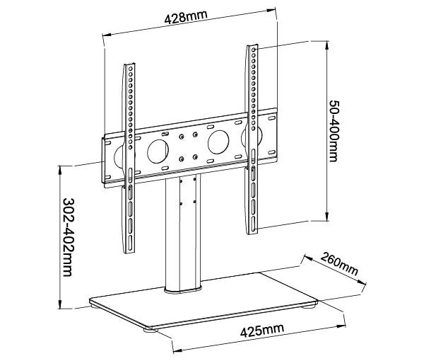 BestMounts Universal Table Top TV Stand / Base Mount fits 32-55 inch up to 35KG/77lbs for LED, LCD (BUM-303)