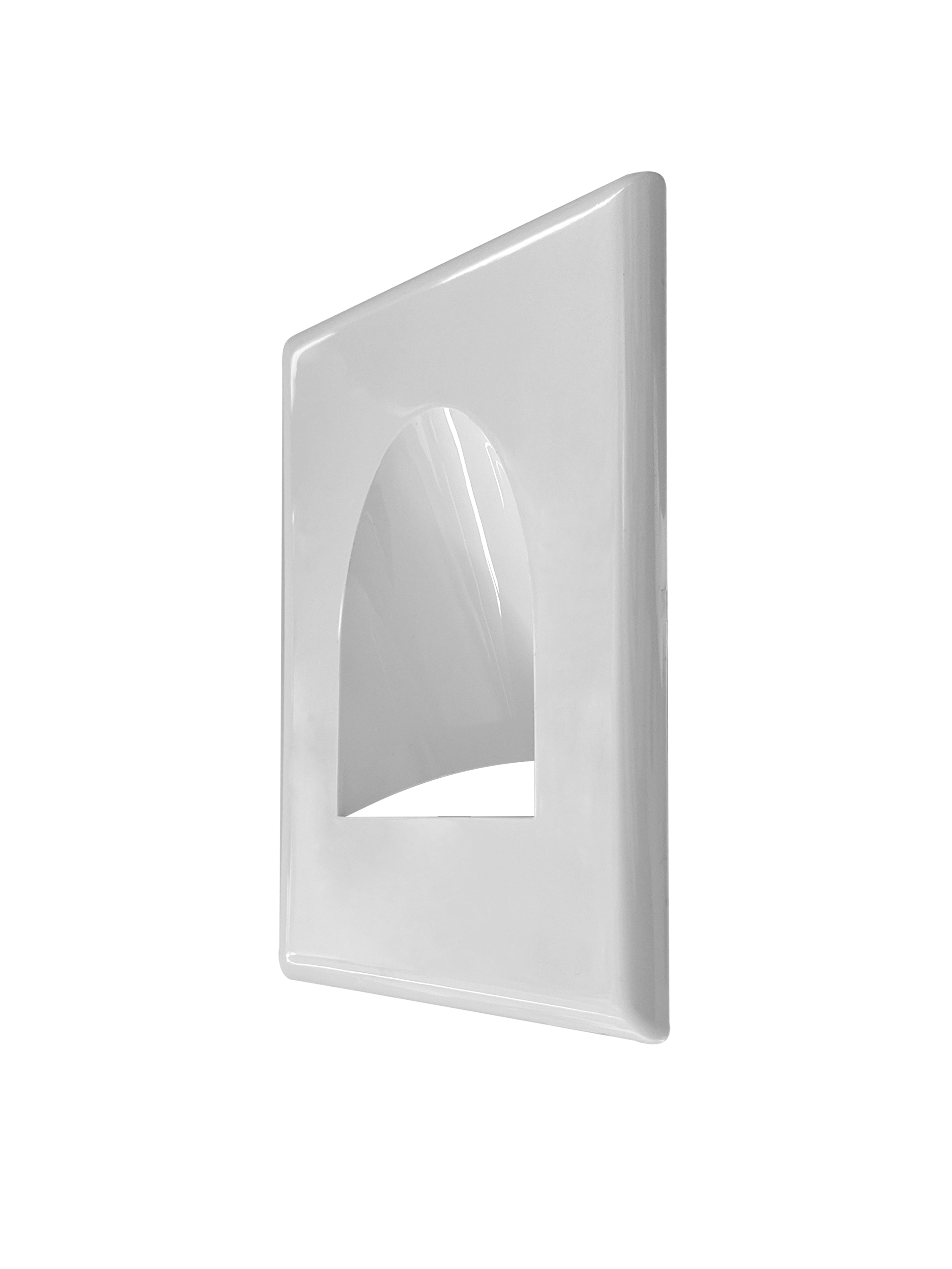 BestMounts In Wall Cable Management 1-Gang Recessed Snap ON Low Voltage Cable Plate with Mounting Bracket ETL Listed  (1-Pack, White)