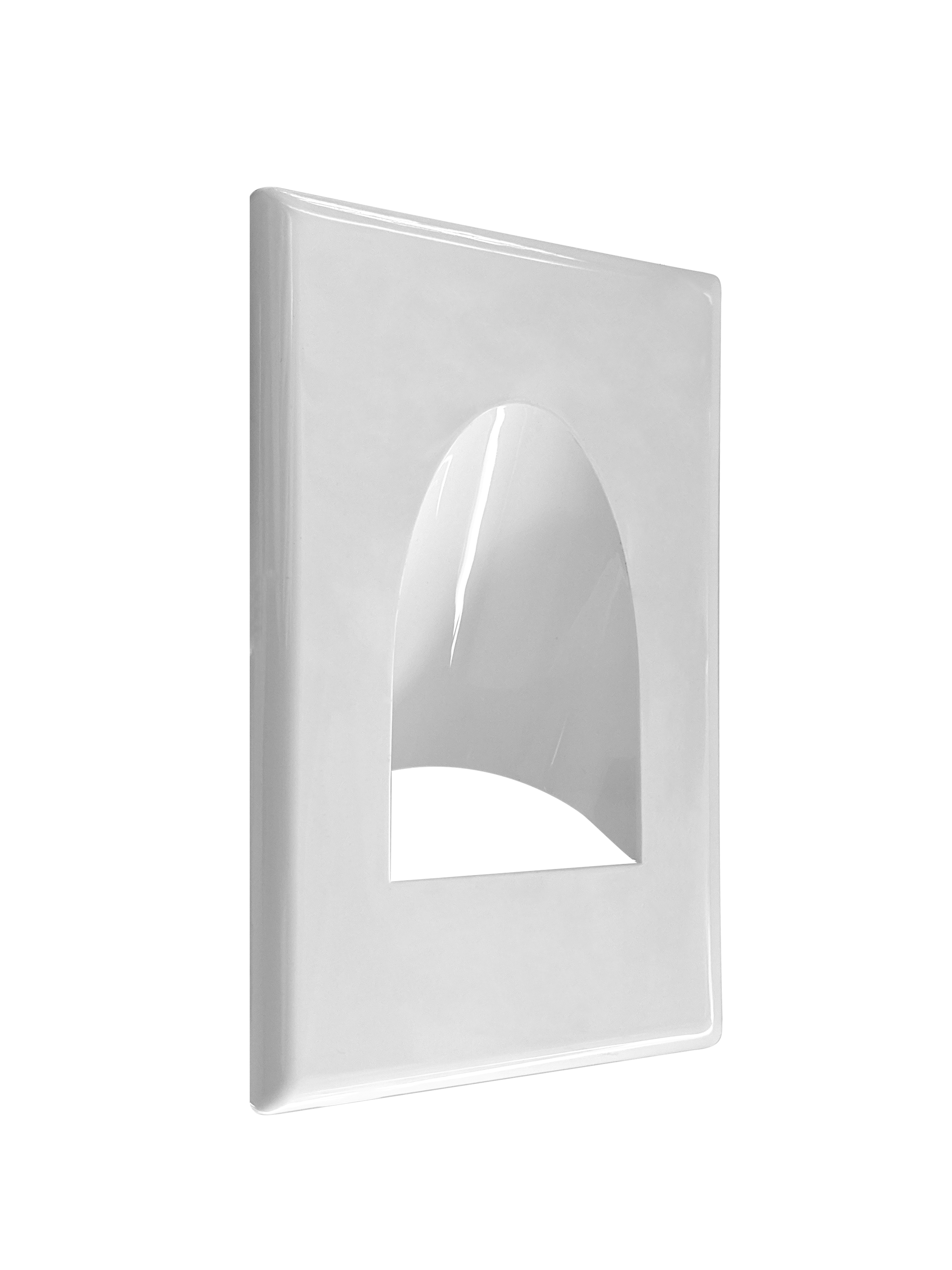 BestMounts In Wall Cable Management 1-Gang Recessed Snap ON Low Voltage Cable Plate with Mounting Bracket ETL Listed  (1-Pack, White)